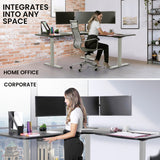 FORTIA 3-Motor Electric Sit-Stand Corner Desk 120kg Load Walnut White or Black — Allure Home Collections