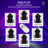 RGB LED Gaming Chair with Bluetooth Speakers
