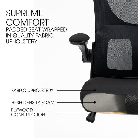 Harvey black ergonomic mesh office chair with headrest