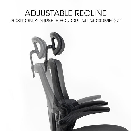 Harvey black ergonomic mesh office chair with headrest