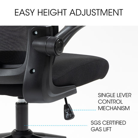 Harvey black ergonomic mesh office chair with headrest