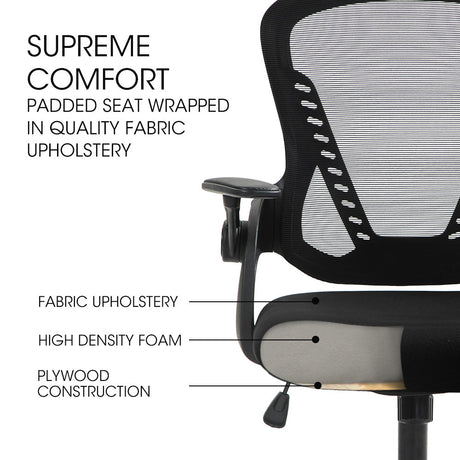 Trigg black ergonomic mesh office chair in a home office