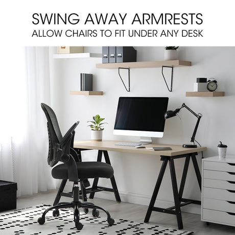 Trigg black ergonomic mesh office chair in a home office