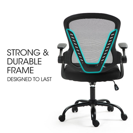 Trigg black ergonomic mesh office chair in a home office