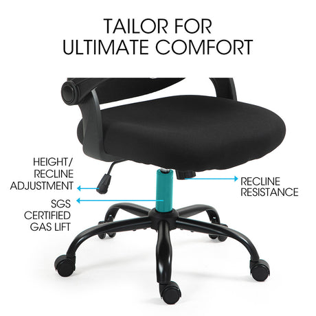 Trigg black ergonomic mesh office chair in a home office
