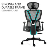 Fortia Ergonomic Office Desk Chair - Black Mesh
