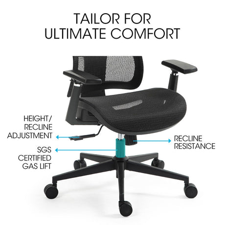 Karratha black mesh ergonomic office chair