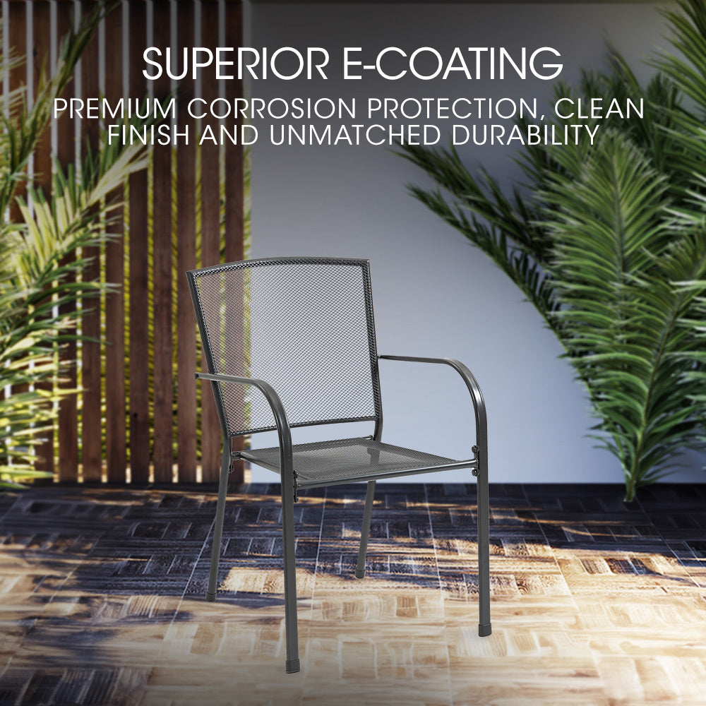 Fortia 2-Piece Outdoor Dining Chair Set