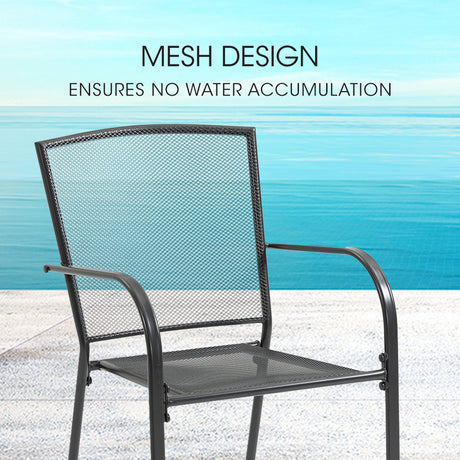 Fortia 2-Piece Outdoor Dining Chair Set