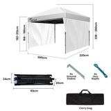 Tent pegs and guy ropes supplied for anchoring the white folding gazebo