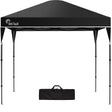 Black 3 x 3 m folding gazebo set up outdoors, front view
