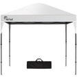 White 3 x 3 m pop up gazebo set up outdoors with open sides and a peaked canopy roof
