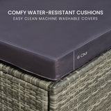 Eimeo 3 Piece 3 Seater Outdoor Corner Lounge Set, Grey Wicker