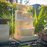 Elegant 4 Bowl Solar Fountain with LED Lights