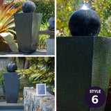 Contemporary Solar Water Fountain with LED Lighting