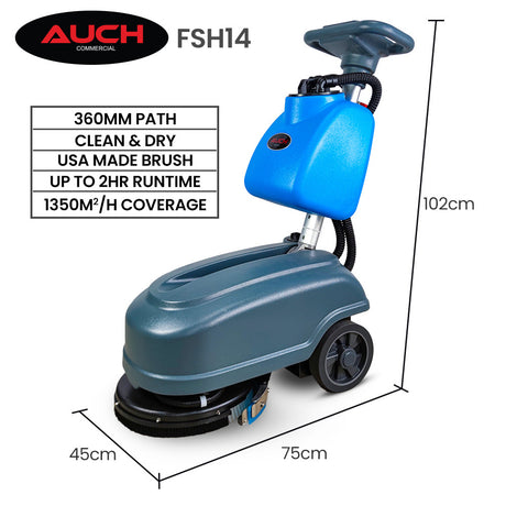 Commercial walk behind floor scrubber and dryer 360mm, view 2