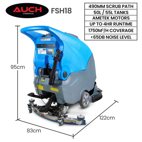 Commercial walk behind floor scrubber and dryer 490mm, view 2