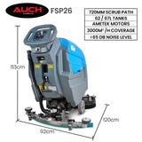 Commercial walk behind floor scrubber and dryer 720mm, view 2