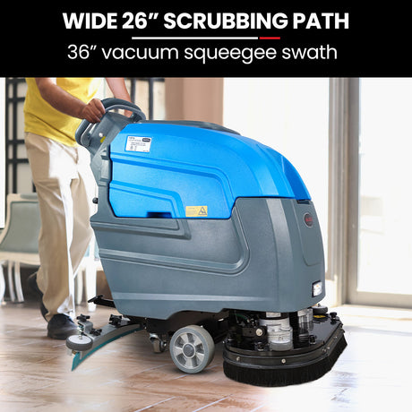 Commercial walk behind floor scrubber and dryer 720mm, view 4