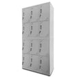 12-Door Metal Storage Locker in Light Grey - image 1