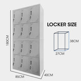 12-Door Metal Storage Locker in Light Grey - image 5