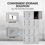 12-Door Metal Storage Locker in Light Grey - image 8