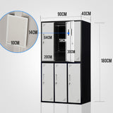 6-Door Metal Storage Locker in Black and Light Grey - image 2
