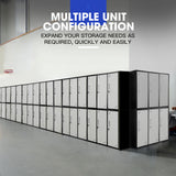 6-Door Metal Storage Locker in Black and Light Grey - image 6