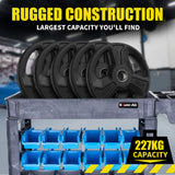 Mobile Parts Bin Utility Trolley, 32 Bins