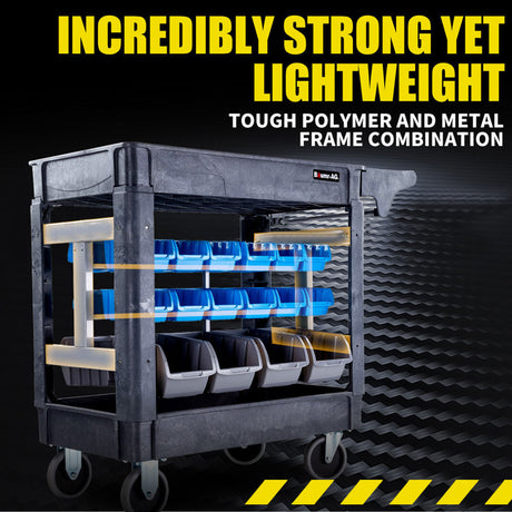 Mobile Parts Bin Utility Trolley, 32 Bins