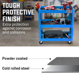 Bowland Tool Trolley Cart, 3 Tier, Steel, Blue