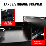 3 Tier Steel Tool Trolley Cart lockable drawer open