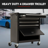 Kettlewell Tool Chest with 1 Door Cabinet, 4 Drawer, Black