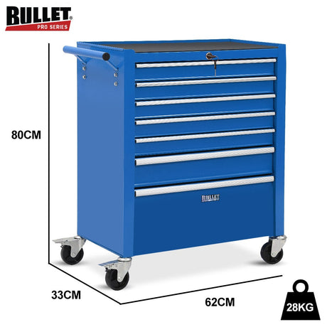 Malham Tool Chest, 7 Drawer, Blue