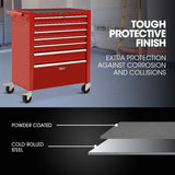 Malham Tool Chest, 7 Drawer, Red