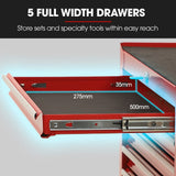 Malham Tool Chest, 7 Drawer, Red