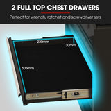 16 drawer tool box cabinet and chest in black
