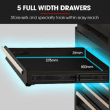 16 drawer tool box cabinet and chest in black