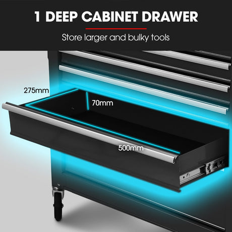 16 drawer tool box cabinet and chest in black