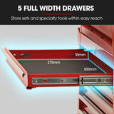 Grassington Tool Chest, 16 Drawer, Red