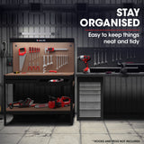Gotthard Steel Garage Workbench with LED Lights and Pegboard