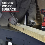 Gotthard Steel Garage Workbench with LED Lights and Pegboard
