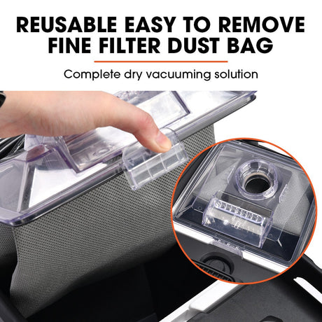 Commercial 30L wet and dry dust extractor vacuum, view 9