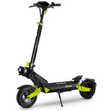 Utrecht folding electric commuter scooter in black green with dual suspension