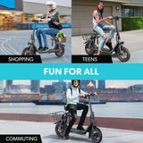 Delft Electric Scooter with Seat, 300W, 25km Range, Black