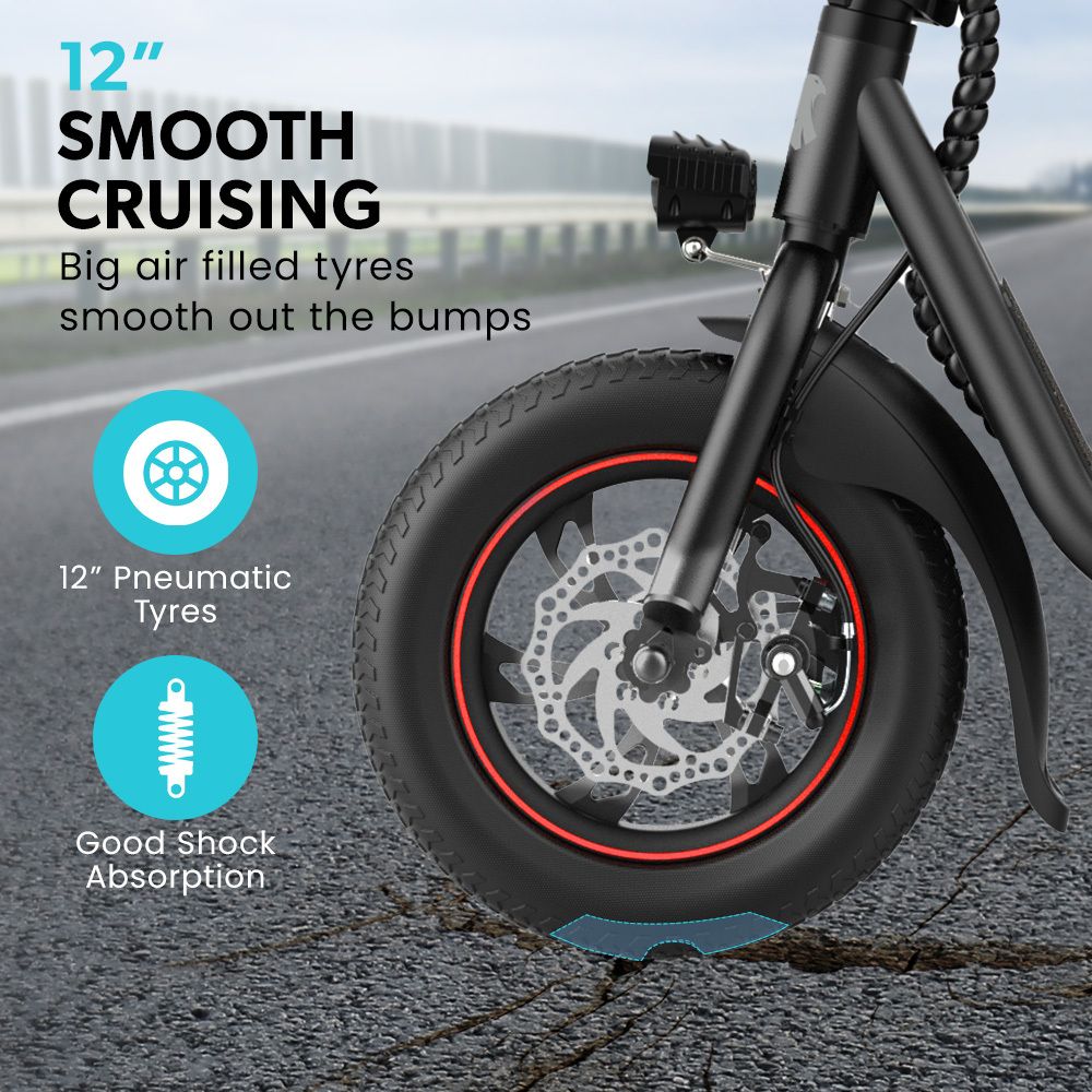 Delft Electric Scooter with Seat, 300W, 25km Range, Black