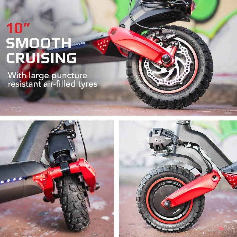 Gouda Dual Motor Electric Scooter, 1600W, 60km Range, Black Red