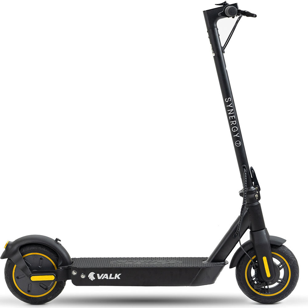 Breda black yellow folding electric commuter scooter with never flat tyres