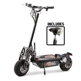 Deventer black 1000W turbo electric scooter with red decals