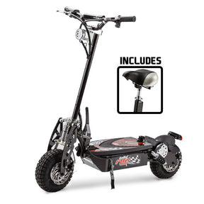 Deventer black 1000W turbo electric scooter with red decals